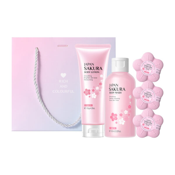 Cherry Blossom Bath 3-piece Set Wash And Moisturizing - Image 3